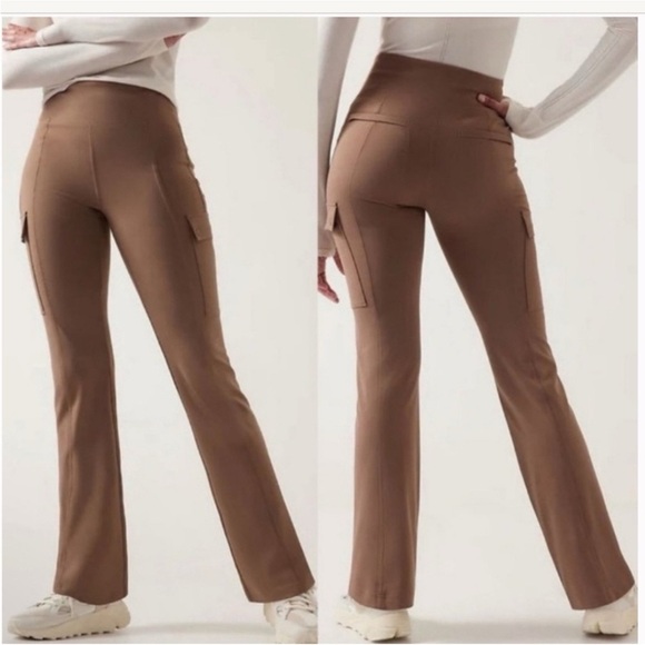Athleta Pants - Athleta Delancy Straight Leg Cargo Pant S Tan‎